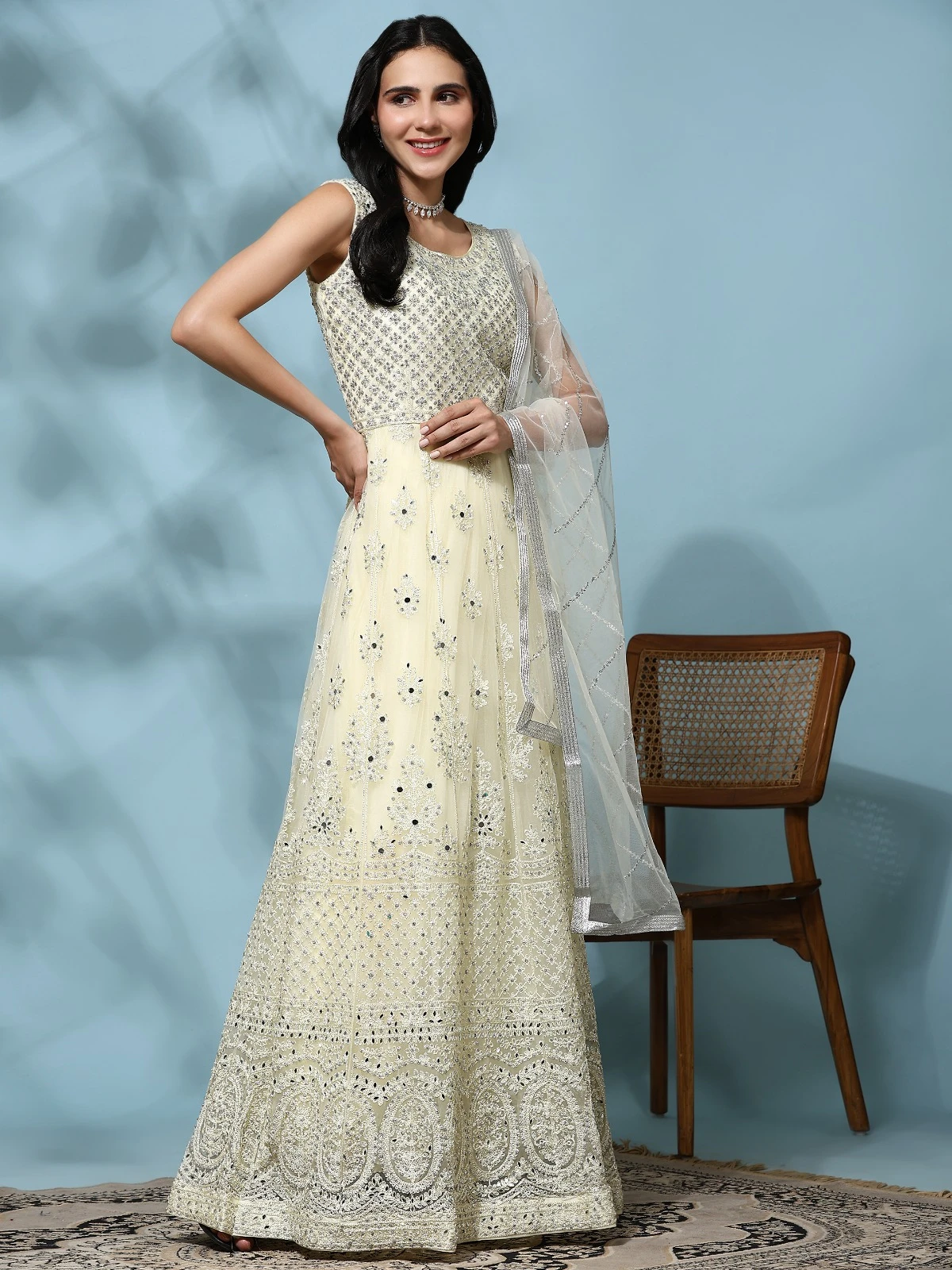 Amoha G639 Pure Net Wholesale Fancy Readymade Gown Catalog — Wholesale Kurtis, AMOHA wholesale from Surat - Gallery Image 3
